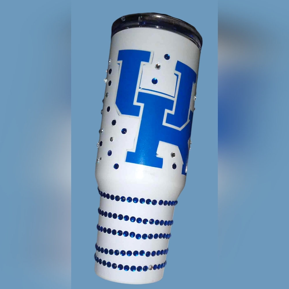 Blue and White Insulated Tumbler
